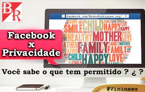 Testes Palavras Facebook #Privacidade #Vininews #BrunoRodrigues